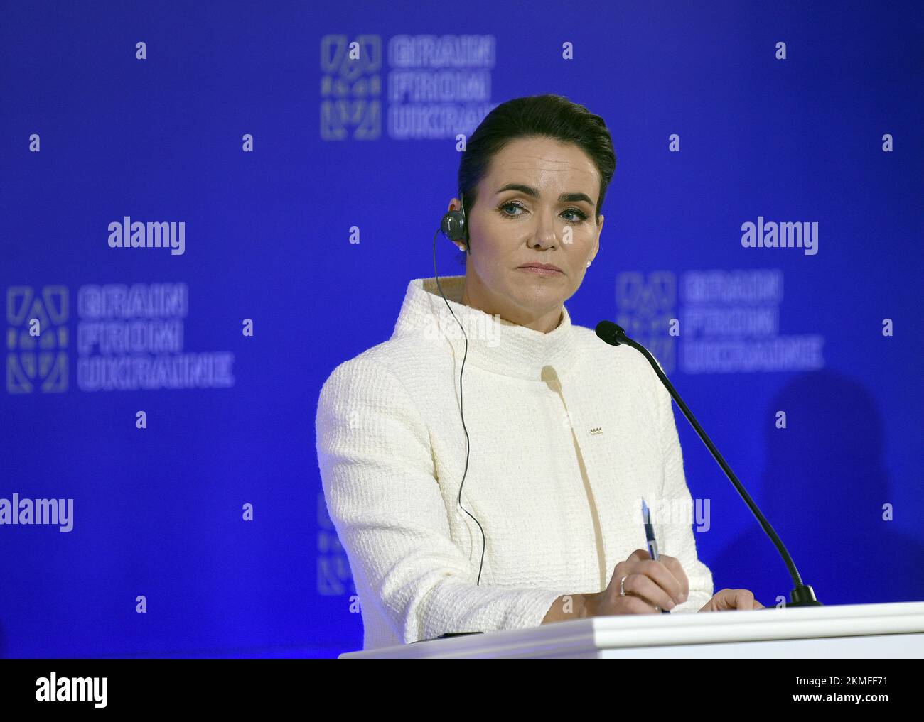 President Novak KYIV, UKRAINE - NOVEMBER 26, 2022 - President of Hungary Katalin Novak ...