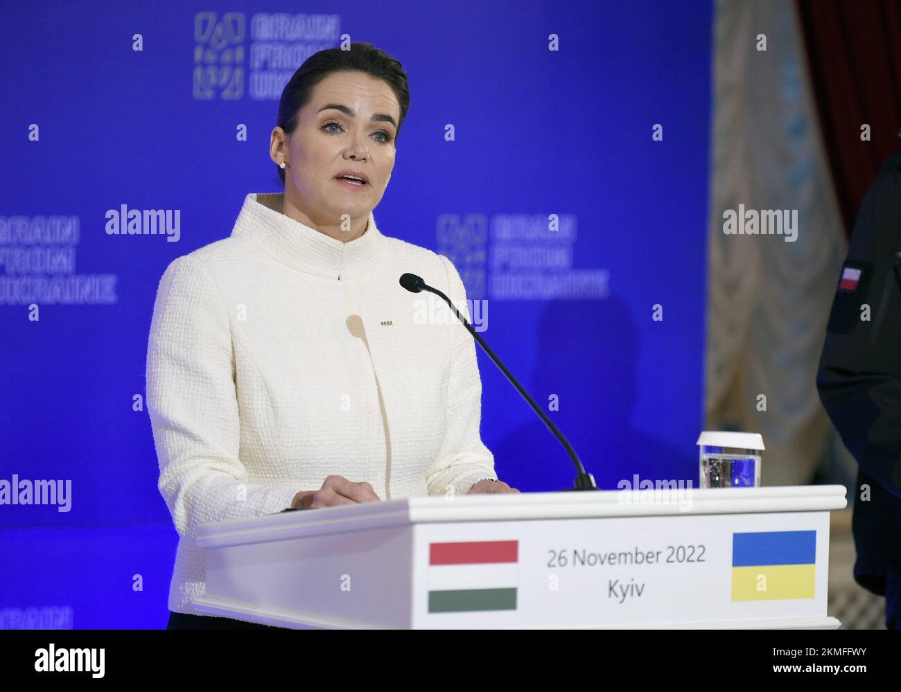 President Novak KYIV, UKRAINE - NOVEMBER 26, 2022 - President of Hungary Katalin Novak ...