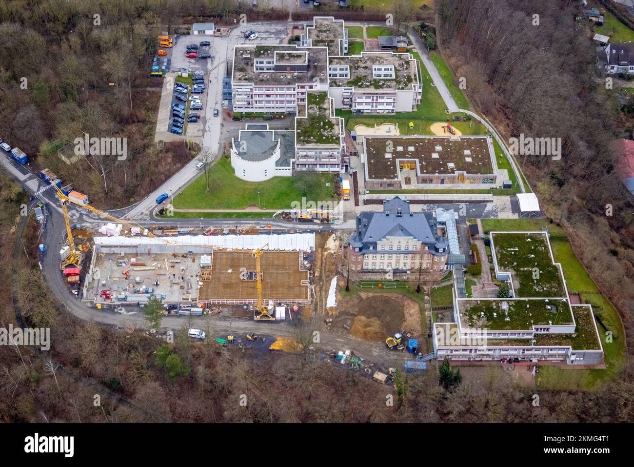  Aerial view, construction site at Schmallenbach-Haus senior citizens Bildidee 