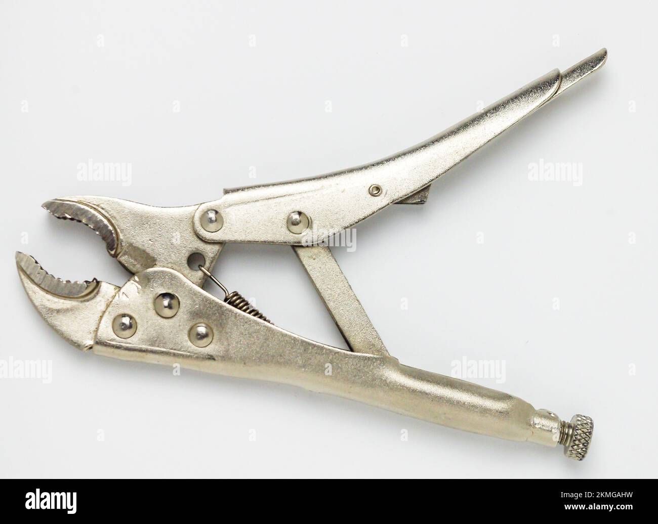 A stainless steel vice grip plier isolated in white background Stock ...