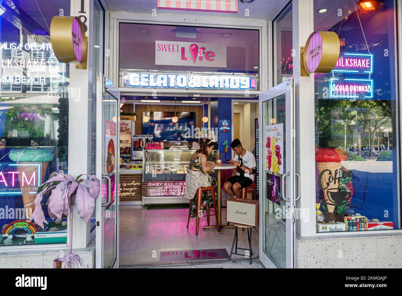 Miami Beach Florida,SWEET LIFE Gelato Italian Ice Cream Lincoln Road