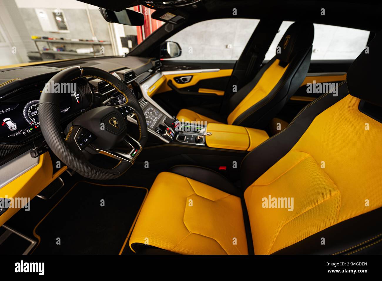 Ternopil Ukraine November 11 2022 Car Interior Of Yellow Ternopil Ukraine November 11 2022 Car Interior Of Yellow