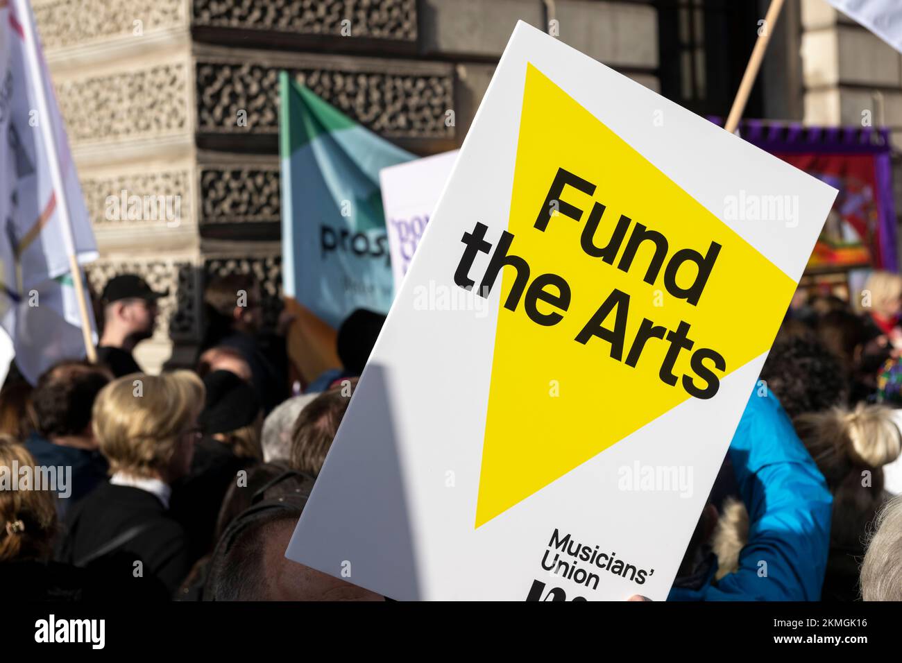 Staff and supporters of The English National Opera (ENO) protesting