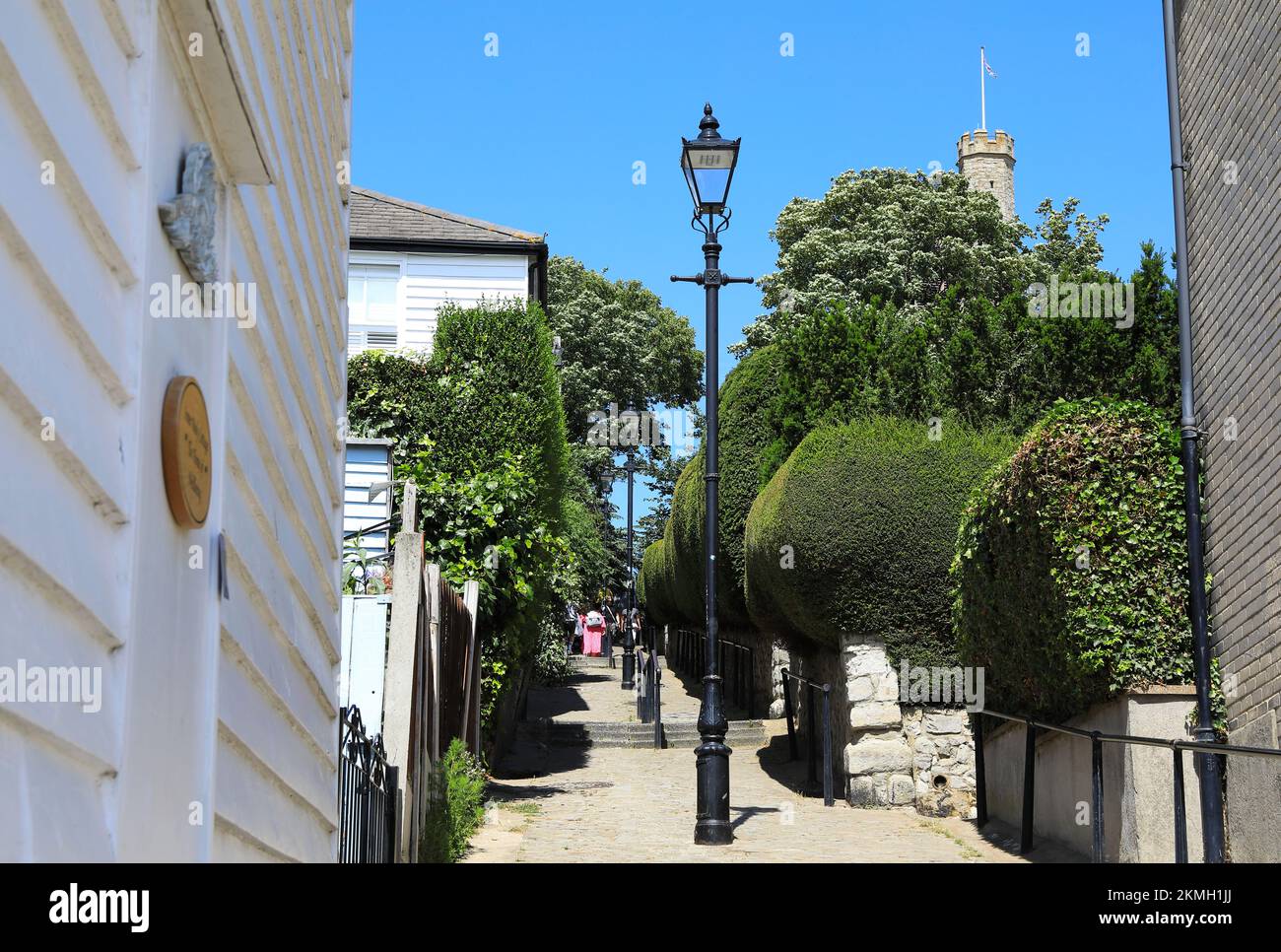 Church Hill leading up to St Clement's Church and the main town centre of Leigh-on-Sea, neighbour of Southend-on-Sea, Essex, UK Stock Photo