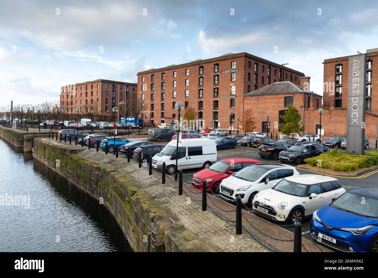 Liverpool, UK Gower Street car park, city centre parking lot between Albert Dock and Dukes Dock