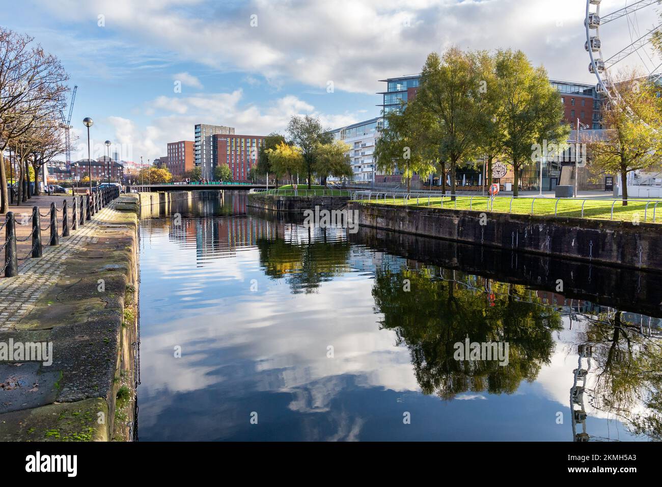Liverpool, UK Dukes Dock, a small, preserved dock used for leisure