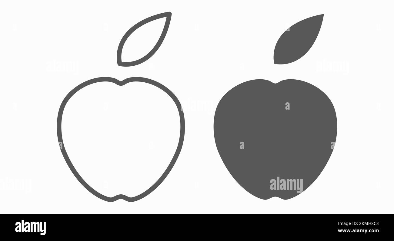 Apple logo isolated Black and White Stock Photos & Images - Alamy
