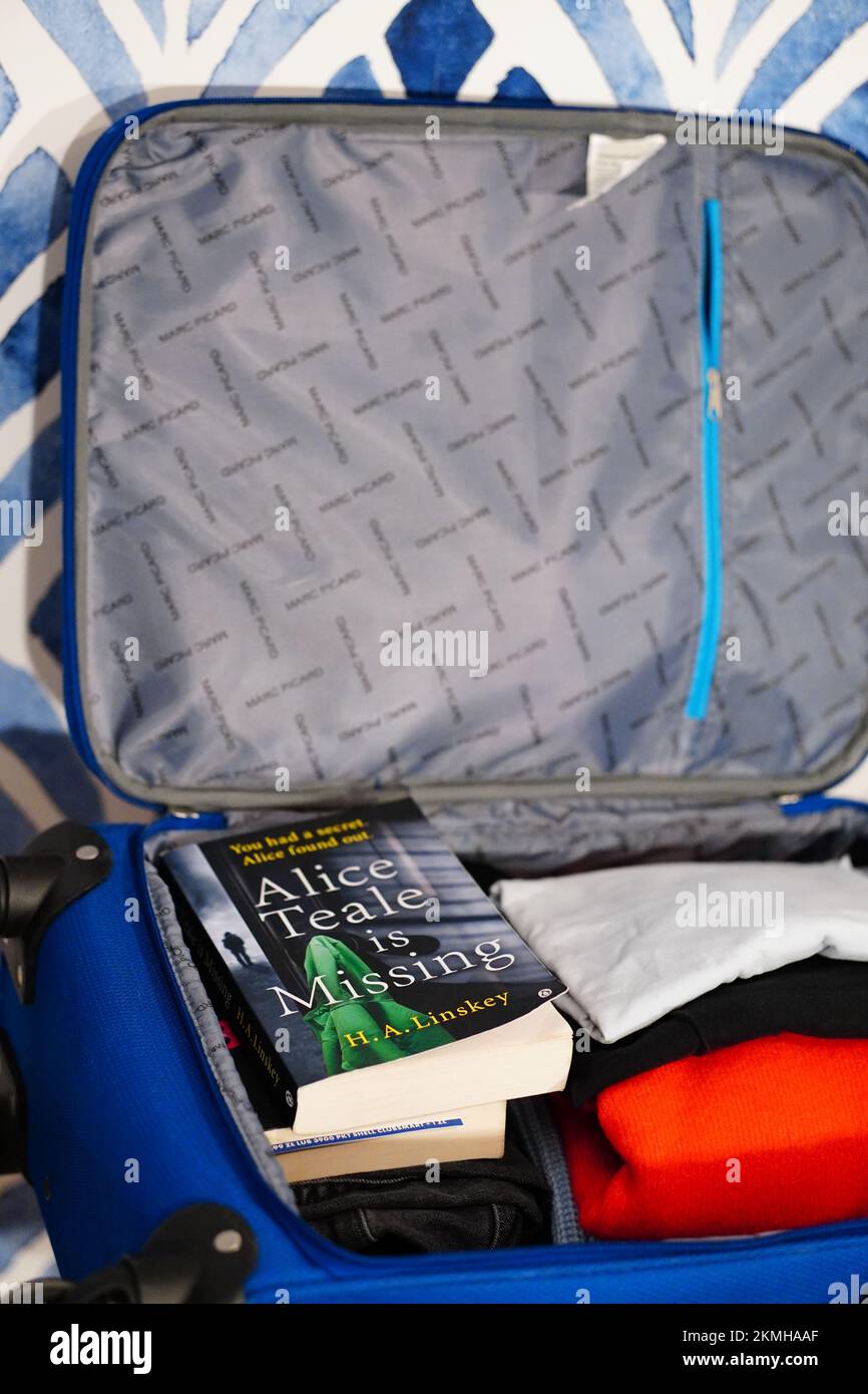 The H. A. Linkey Alice Teale is Missing novel inside an open travel ...