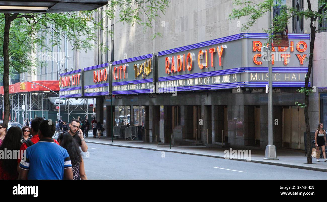 New York united states 21, may 2018  New York City landmark, the Radio City Music Hall is home of the Rockettes and famous annual Christmas Spectacula Stock Photo