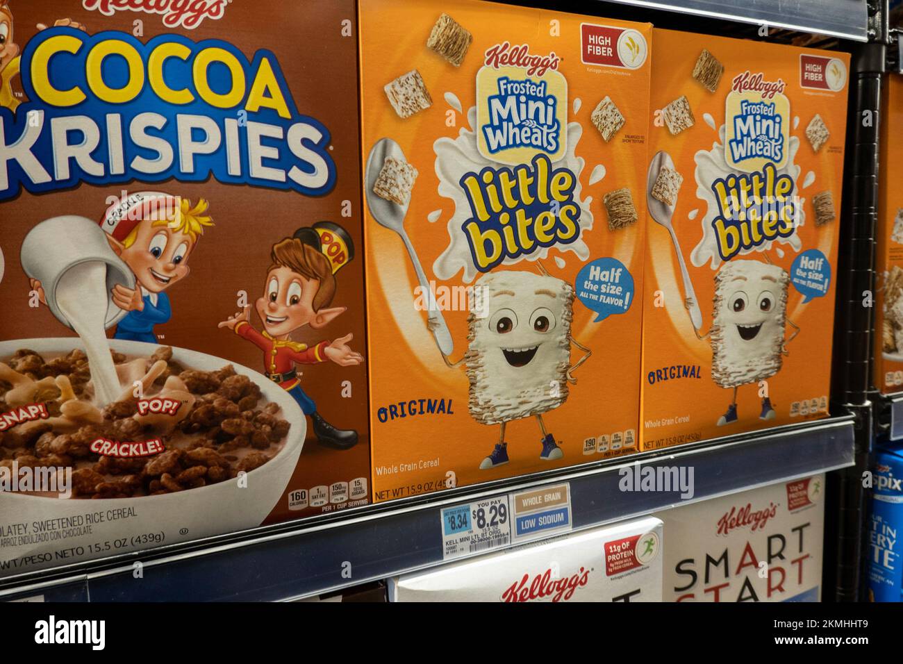 Cereal in a D'Agostino Grocery Store in New York City, United States  2022 Stock Photo