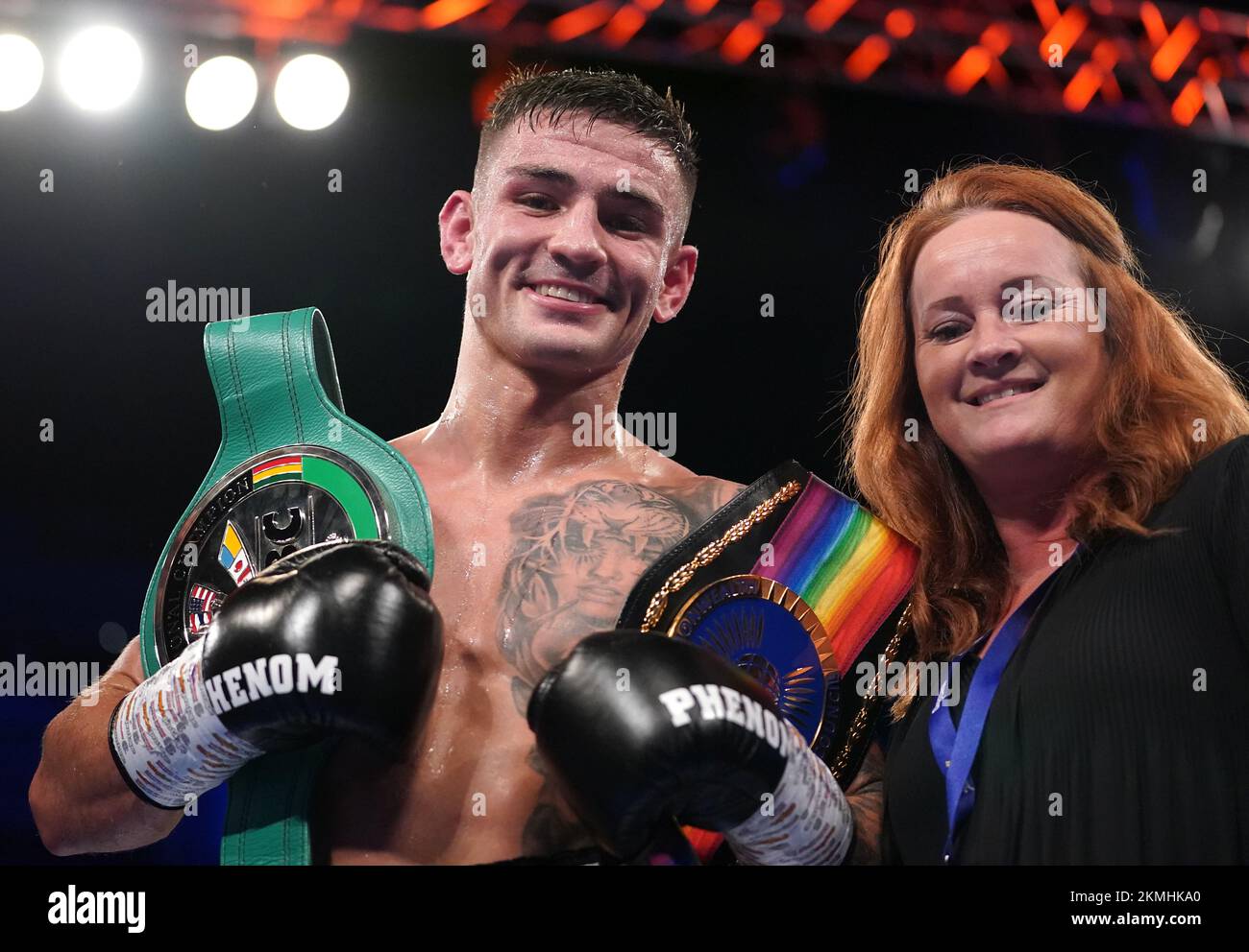 Sam Noakes (left) celebrates victory against Calvin McCord in the WBC ...