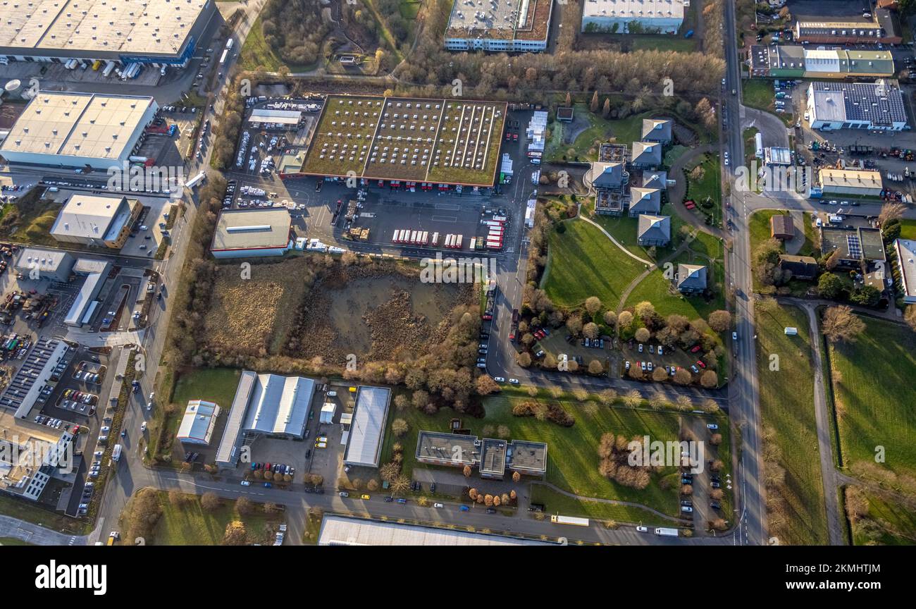 Aerial view, industrial park Rhynern Oberster Kamp in the district ...
