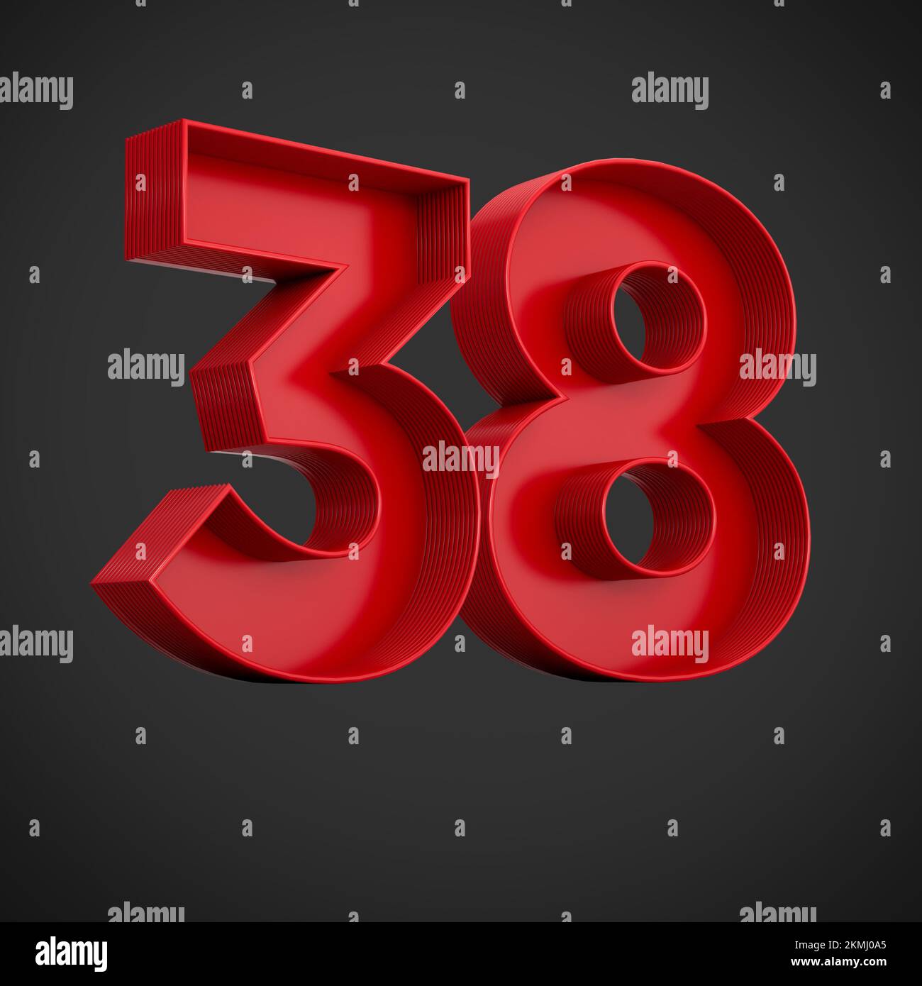 A 3d Rendering Of The Number Thirty Eight In Red Over The Black A 3d Rendering Of The Number Thirty Eight In Red Over The Black