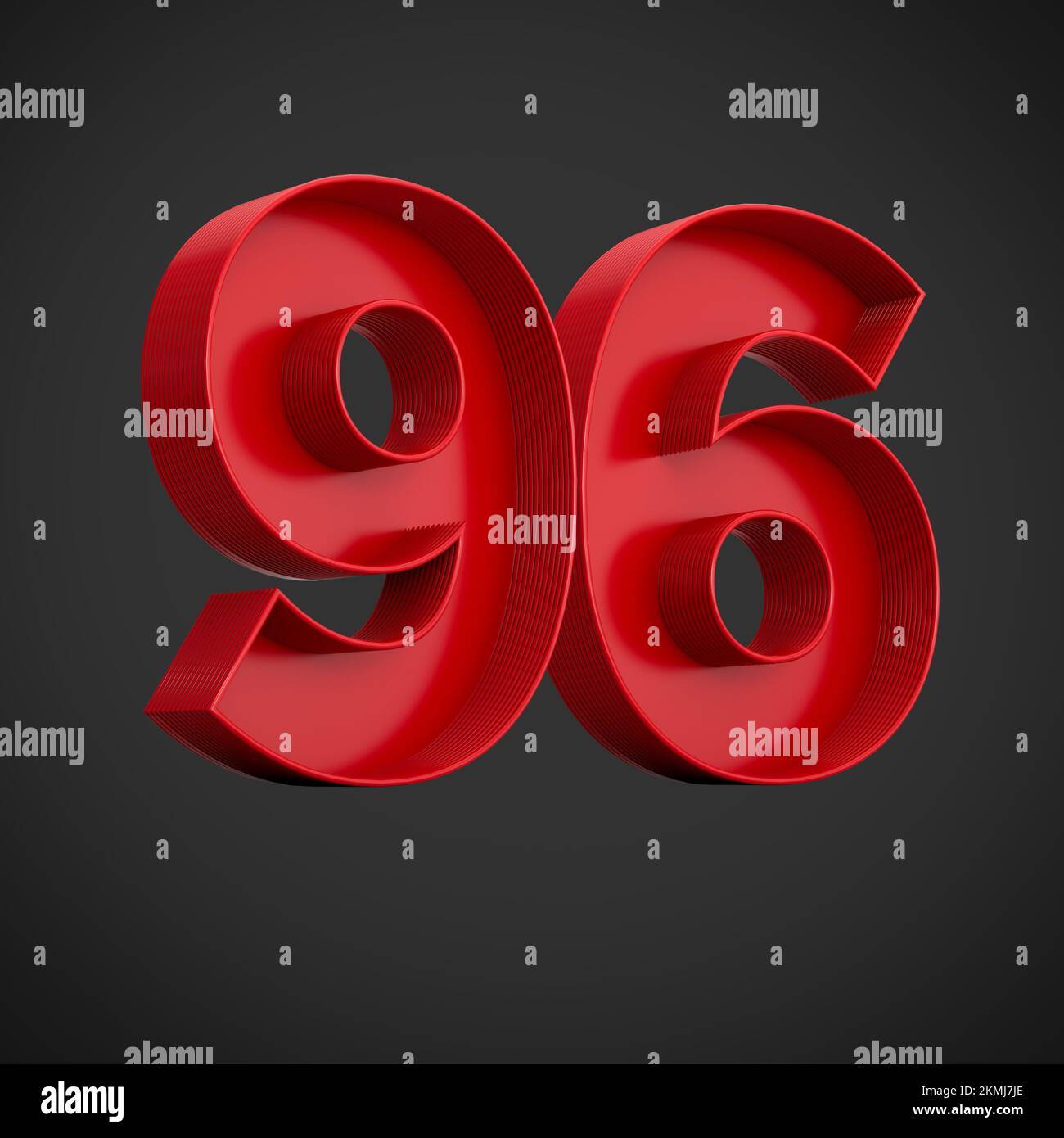 A 3d rendering of the number in red over the black