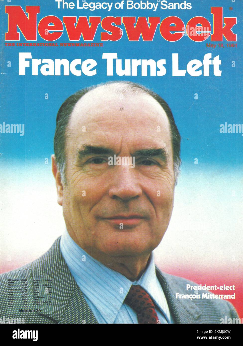 Front page of Newsweek magazine May 18, 1981, France turns left Stock Photo