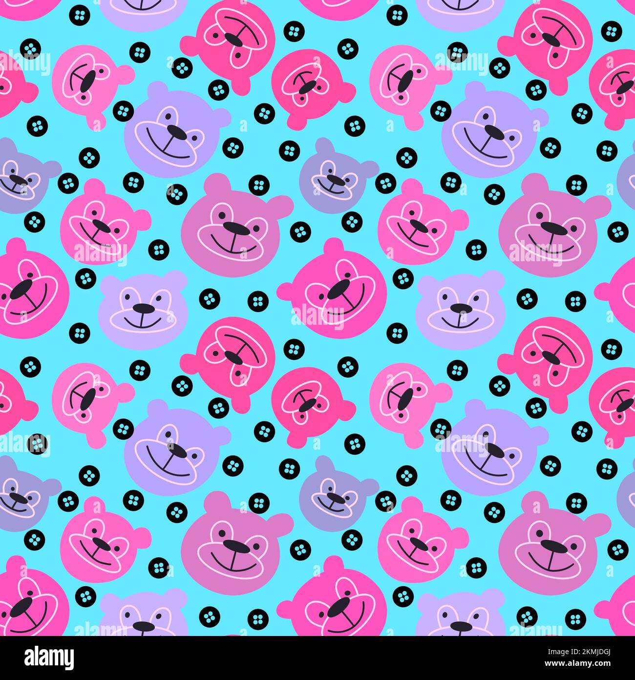 Cartoon toys animals seamless fluffy bears pattern for wrapping paper ...