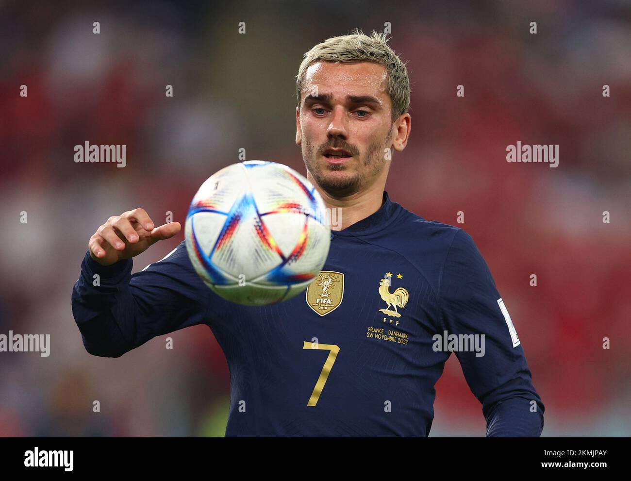 Doha, Qatar, 26th November 2022. Antoine Griezmann of France during the FIFA World Cup 2022 match at Stadium 974, Doha. Picture credit should read: David Klein / Sportimage Stock Photo