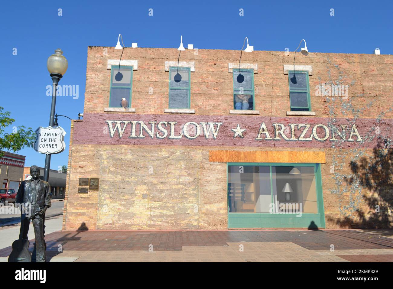 on the corner of main street, Winslow. Arizona. USA Stock Photo Alamy