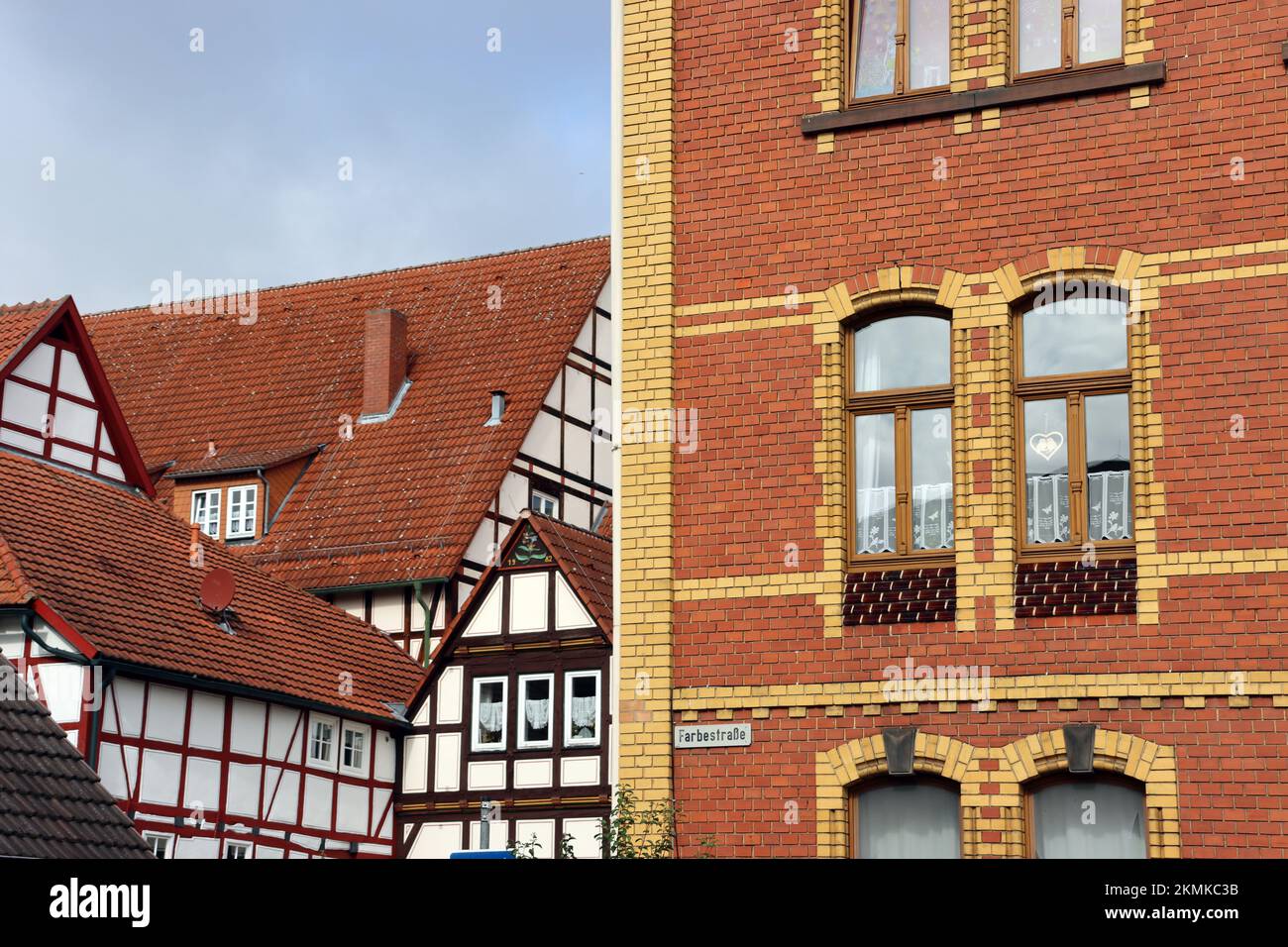 Fachwerkhäuser in der historischen Altstadt, Hessen, Deutschland, Dornroeschenstadt Hofgeismar Stock Photo