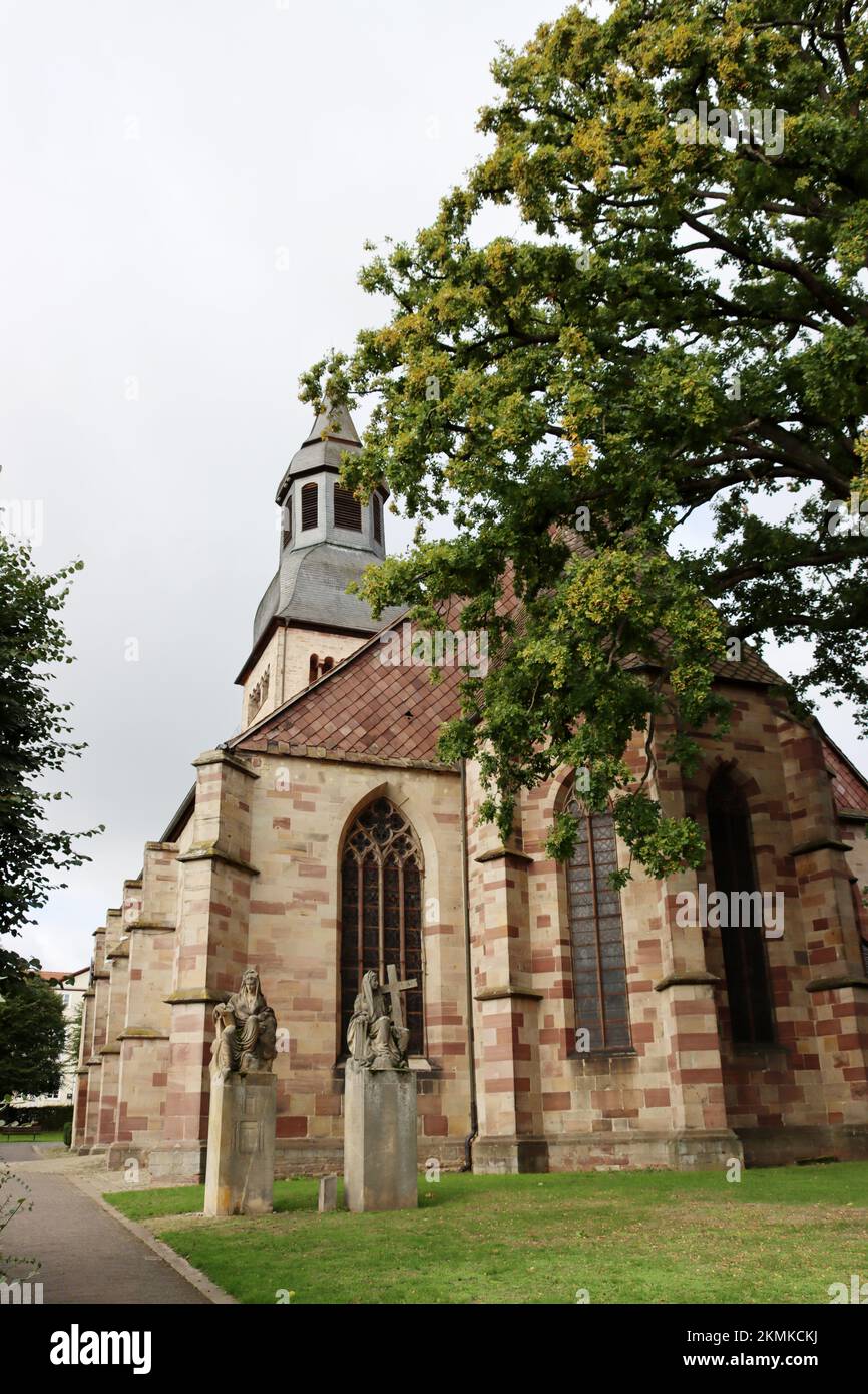 evangelische Altstädter Kirche in der historischen Altstadt, Hessen, Deutschland, Dornroeschenstadt Hofgeismar Stock Photo