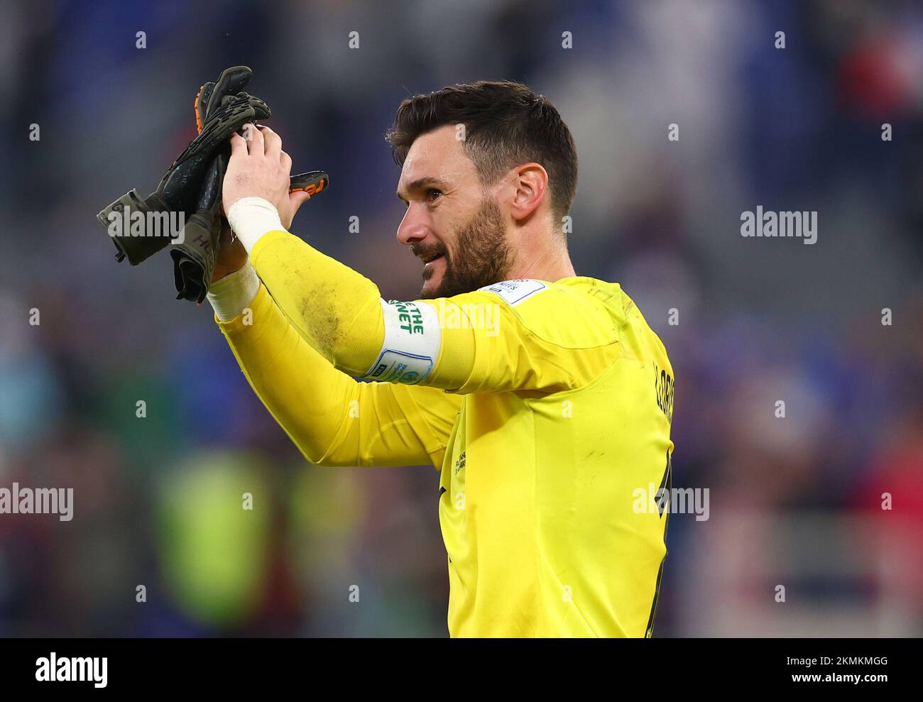 Doha, Qatar, 26th November 2022. Hugo Lloris of France  celebrates the win during the FIFA World Cup 2022 match at Stadium 974, Doha. Picture credit should read: David Klein / Sportimage Stock Photo