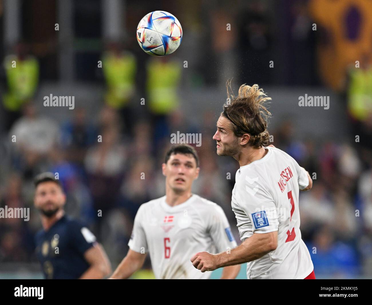 Doha, Catar. 26th Nov, 2022. Joachim Andersen of Denmark during a match ...