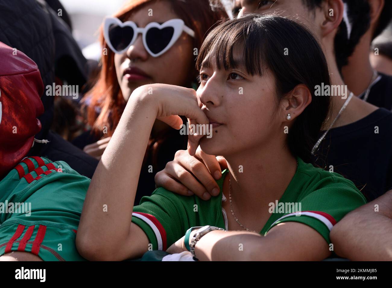 Mexico City, Mexico. 26th Nov, 2022. Mexicans Fans attend the FIFA Fan Fest at the Monument of the Revolution to support the Mexico's team on match against Argentina during the FIFA World Cup Qatar 2022. on November 26, 2022 in Mexico City, Mexico. (Photo by Carlos Tischgler/ Eyepox Group) ./Eyepix Group (Credit Image: © Carlos Tischler/eyepix via ZUMA Press Wire) Credit: ZUMA Press, Inc./Alamy Live News Stock Photo