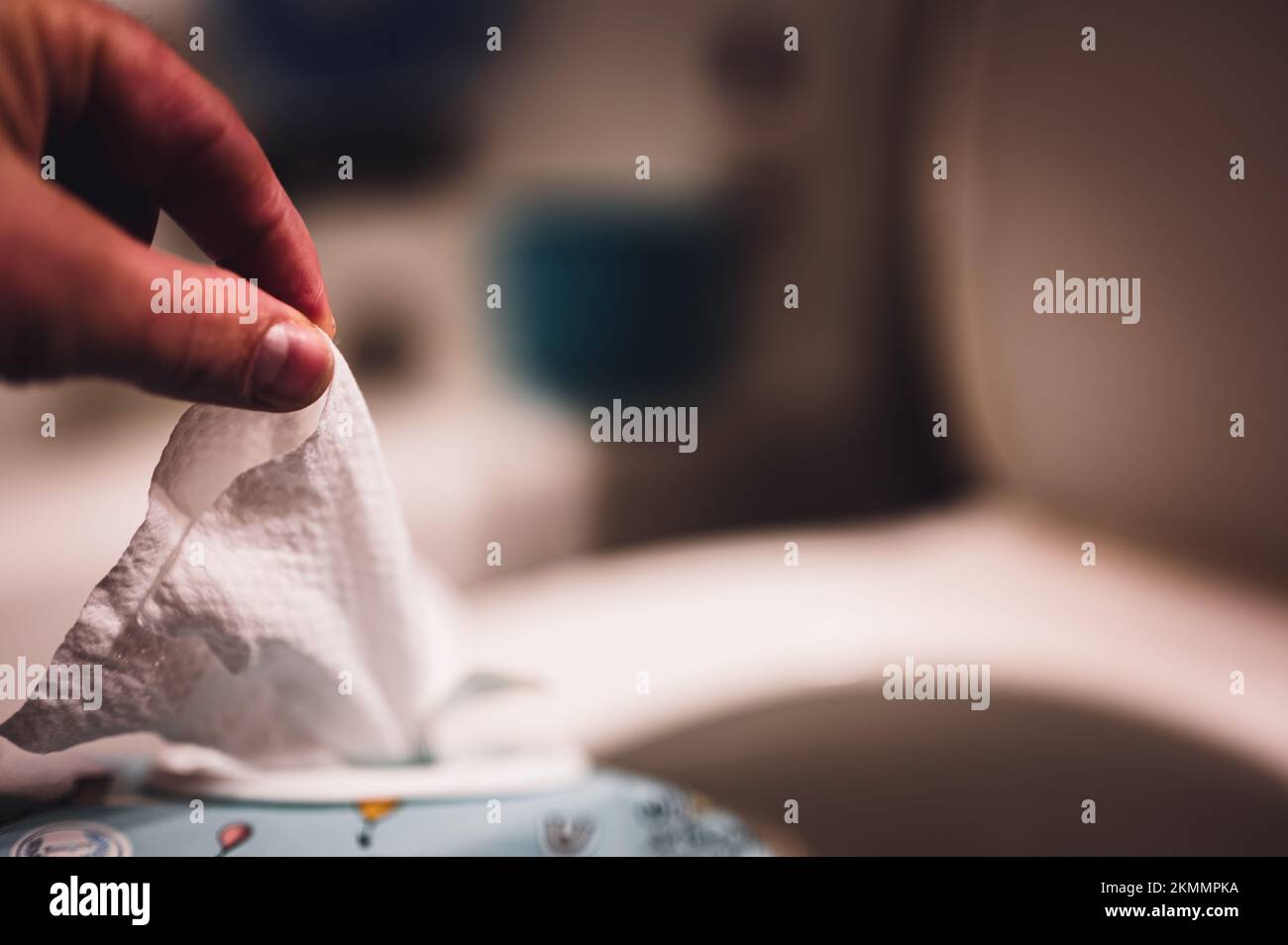 Disposable wipes being flushed down a toilet where they can cause