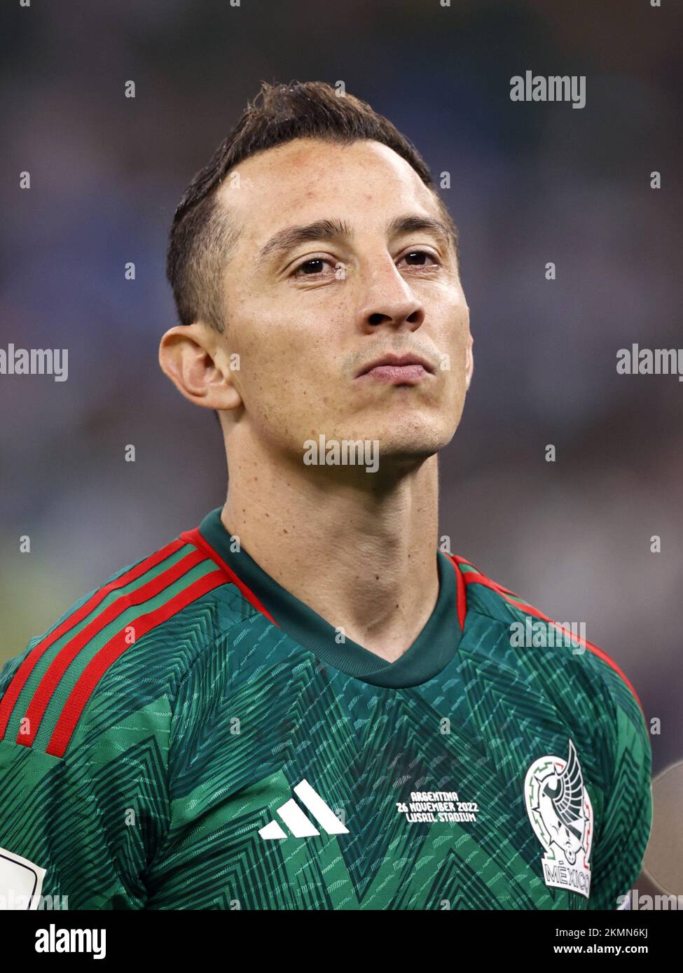 LUSAIL CITY - Andres Guardado of Mexico during the FIFA World Cup Qatar 2022 group C match between Argentina and Mexico at Lusail Stadium on November 26, 2022 in Lusail City, Qatar. AP | Dutch Height | MAURICE OF STONE Stock Photo