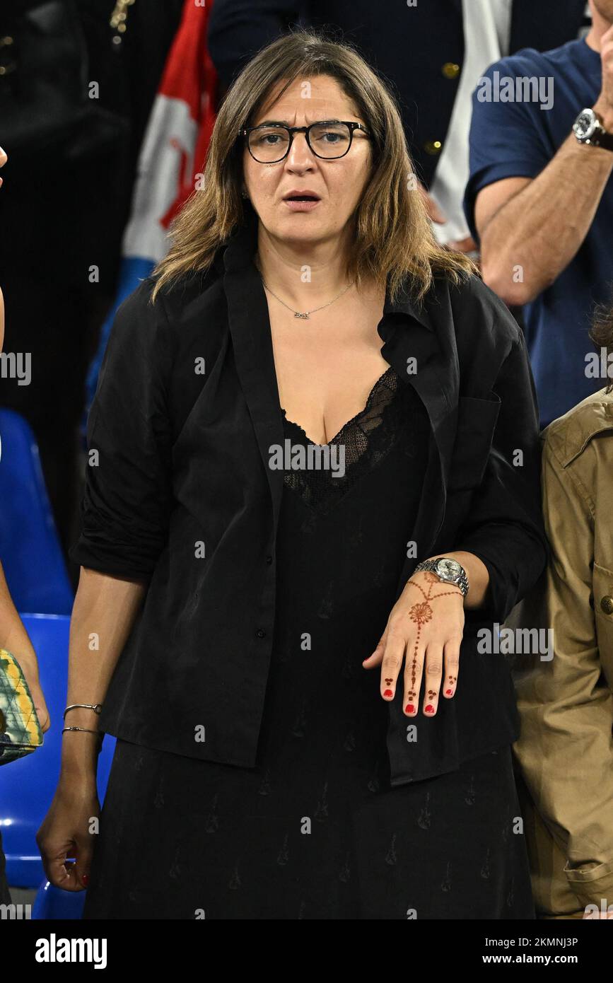 Fayza Lamari, Mother’s of Kylian Mbappe attends France v Danemark match