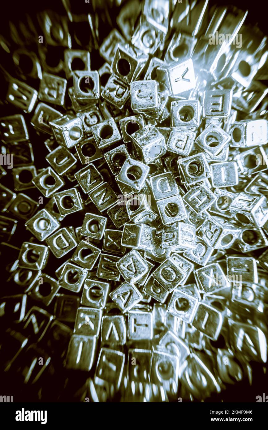 Abstract enigmatic puzzle of lettered mystery with hidden cryptographic