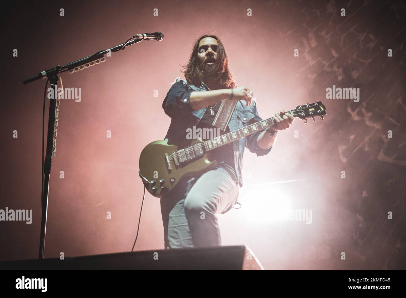 ITALY, MILAN, NOVEMBER 25TH 2022: The American guitarist Joe Hottinger, lead guitarist of the rock band Halestorm, performing live on stage in Milan, opening for the Alter Bridge “Pawns & Kings” European tour. Stock Photo