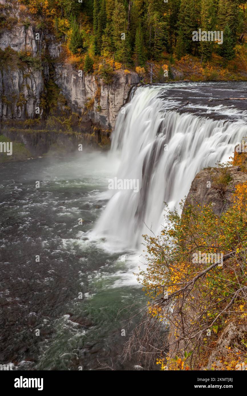 Upper Mesa Falls in autumn, CaribouTarghee National Forest near Ashton