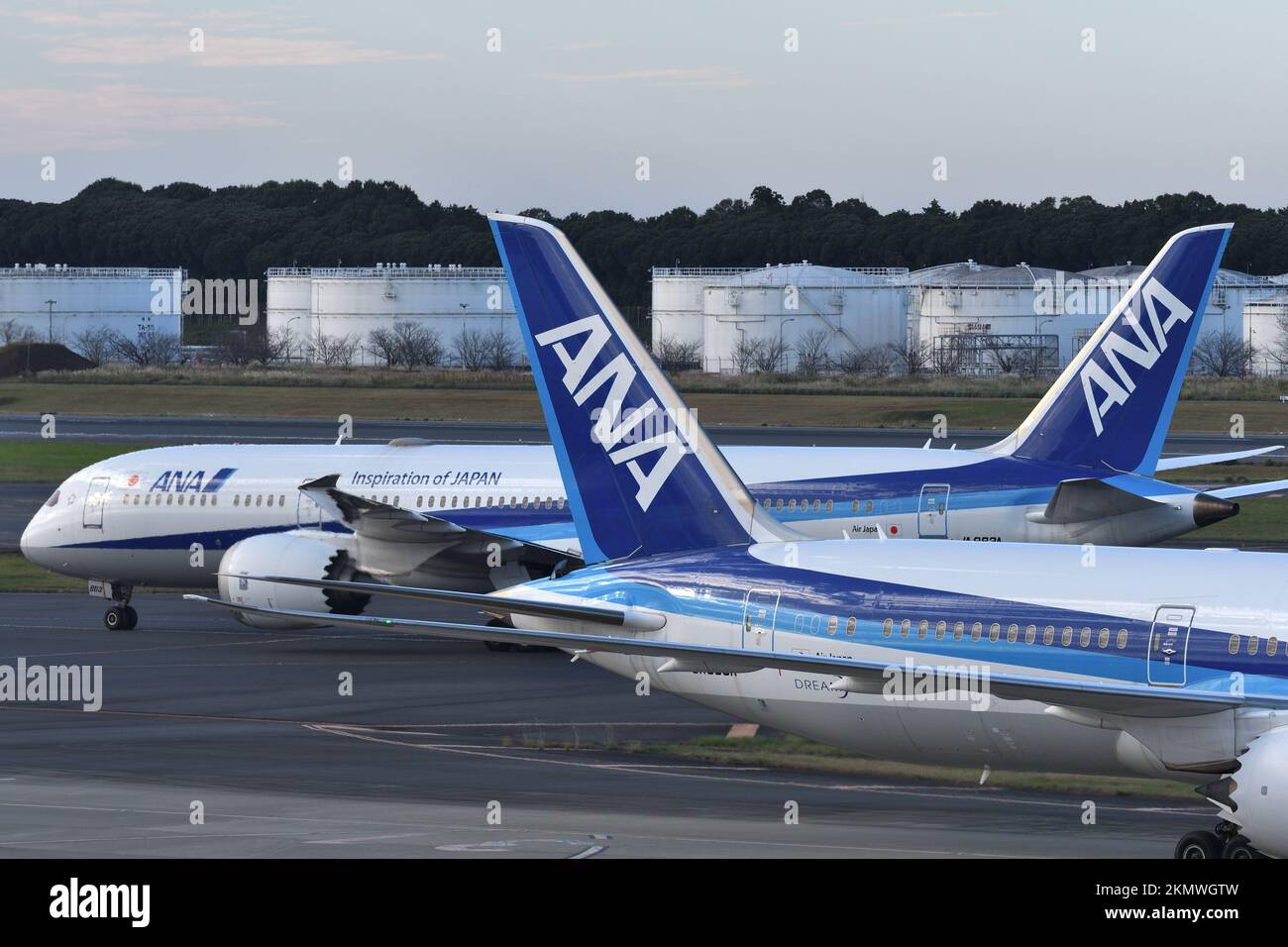 Chiba Prefecture, Japan - October 29, 2021: All Nippon Airways (ANA) passenger planes. Stock Photo