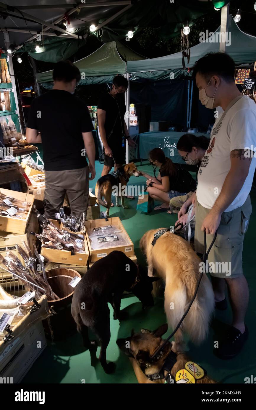 Dog food and bone stall, Hong Kong, China. Stock Photo