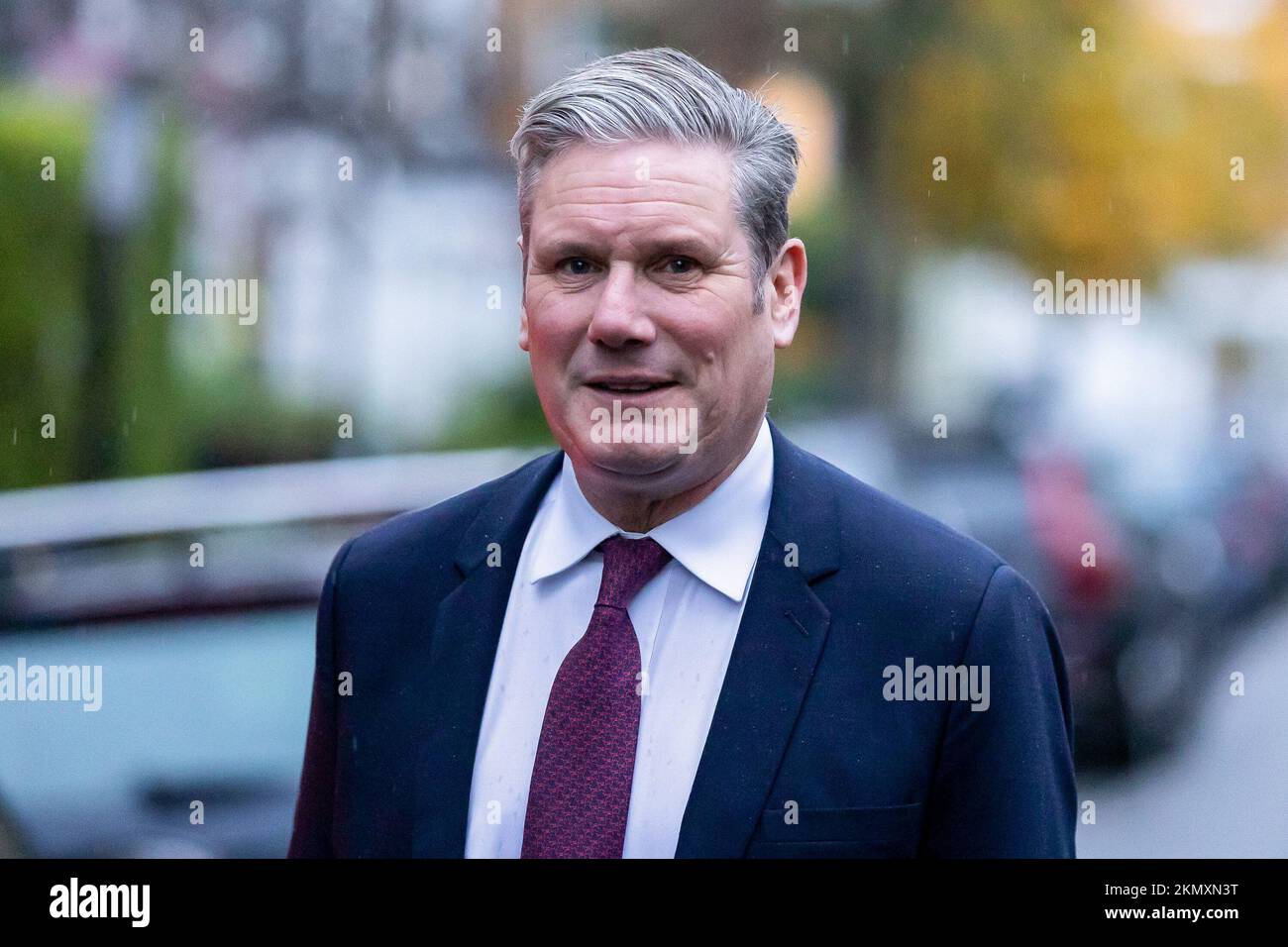 Leader of the Labour Party Keir Starmer, leaves his home for Prime Minister’s Questions in Camden, London. Stock Photo