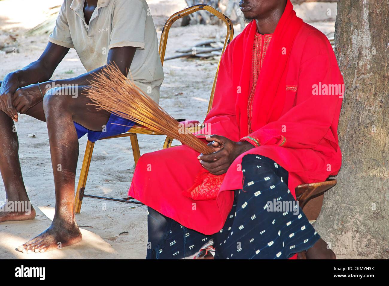 The king in Mlomp village, Casamance, Ziguinchor Region, Senegal Stock