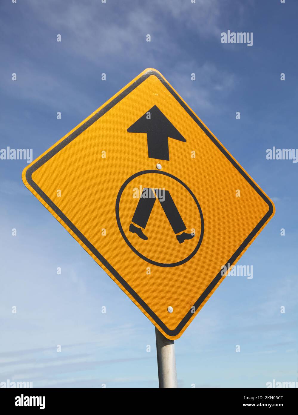 Pedestrian Crossing sign with blue sky background Stock Photo Alamy