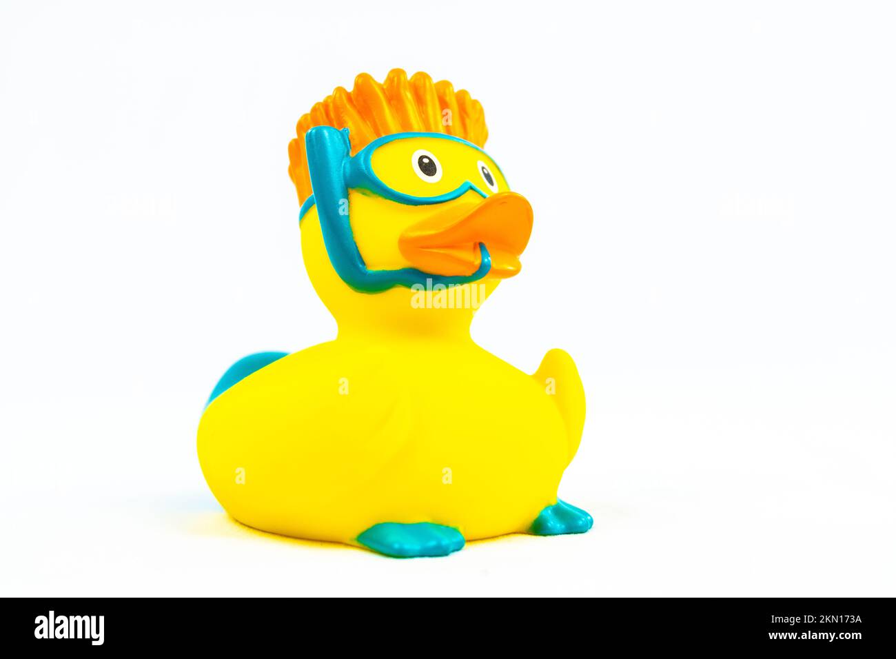 Duck Floating Toy with snorkel and fins Stock Photo Alamy