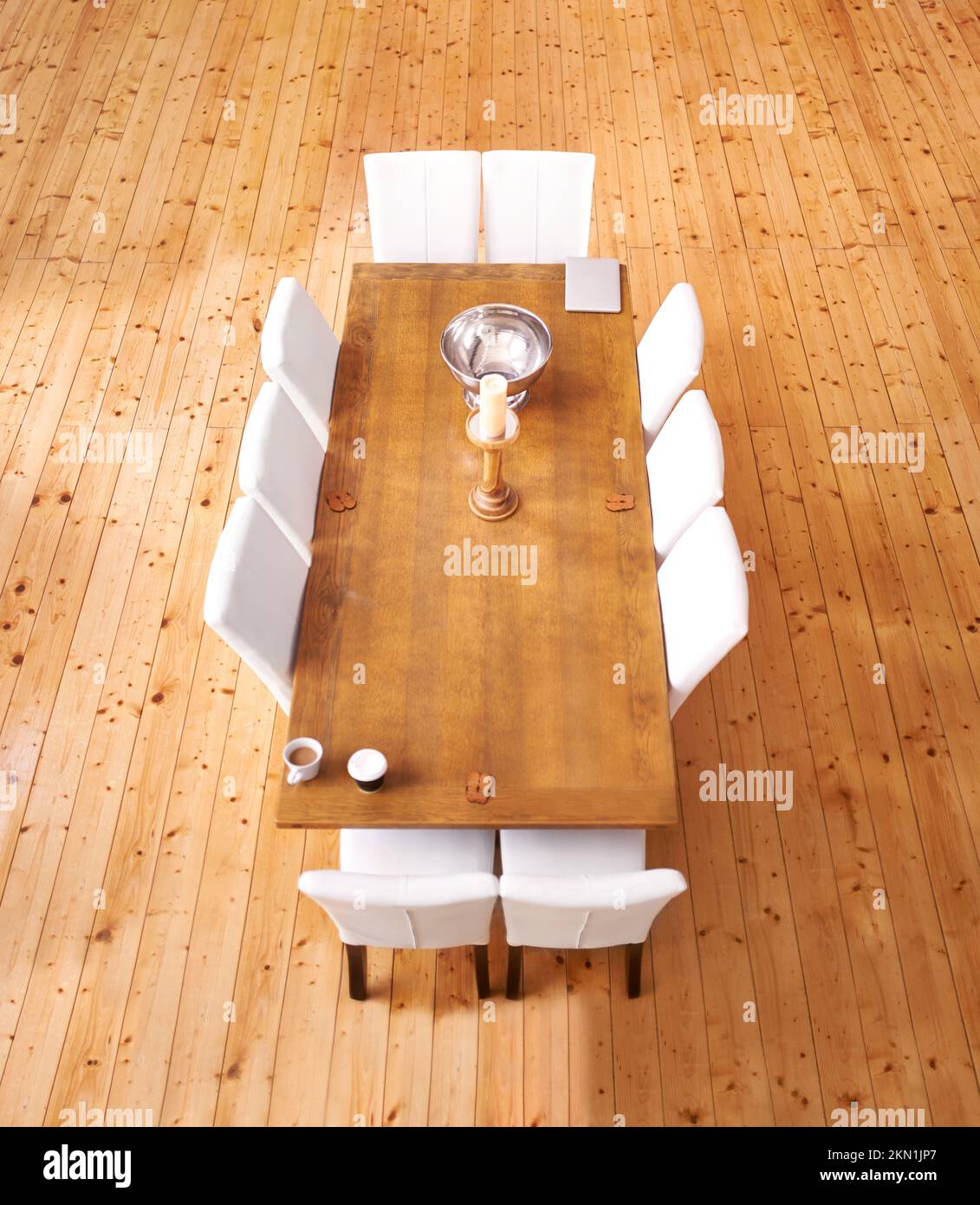 The perfect dining table. High angle shot of a stylish dining table ...