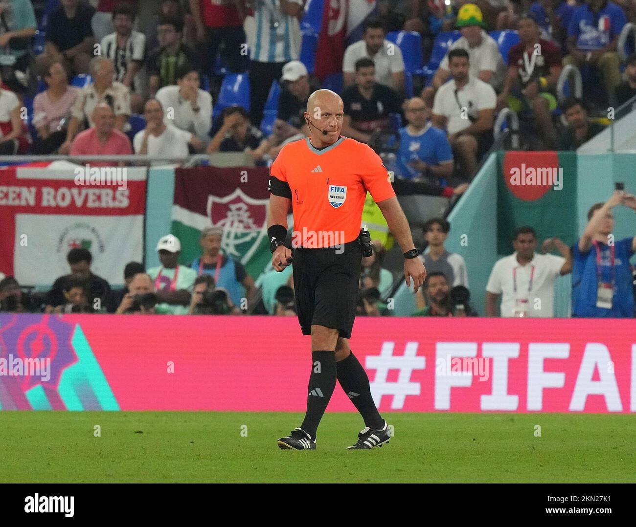 26.11.2022, Stadium 974, Doha, QAT, World Cup FIFA 2022, Group D, France vs Denmark, in the picture referee Szymon Marciniak (Poland) Stock Photo