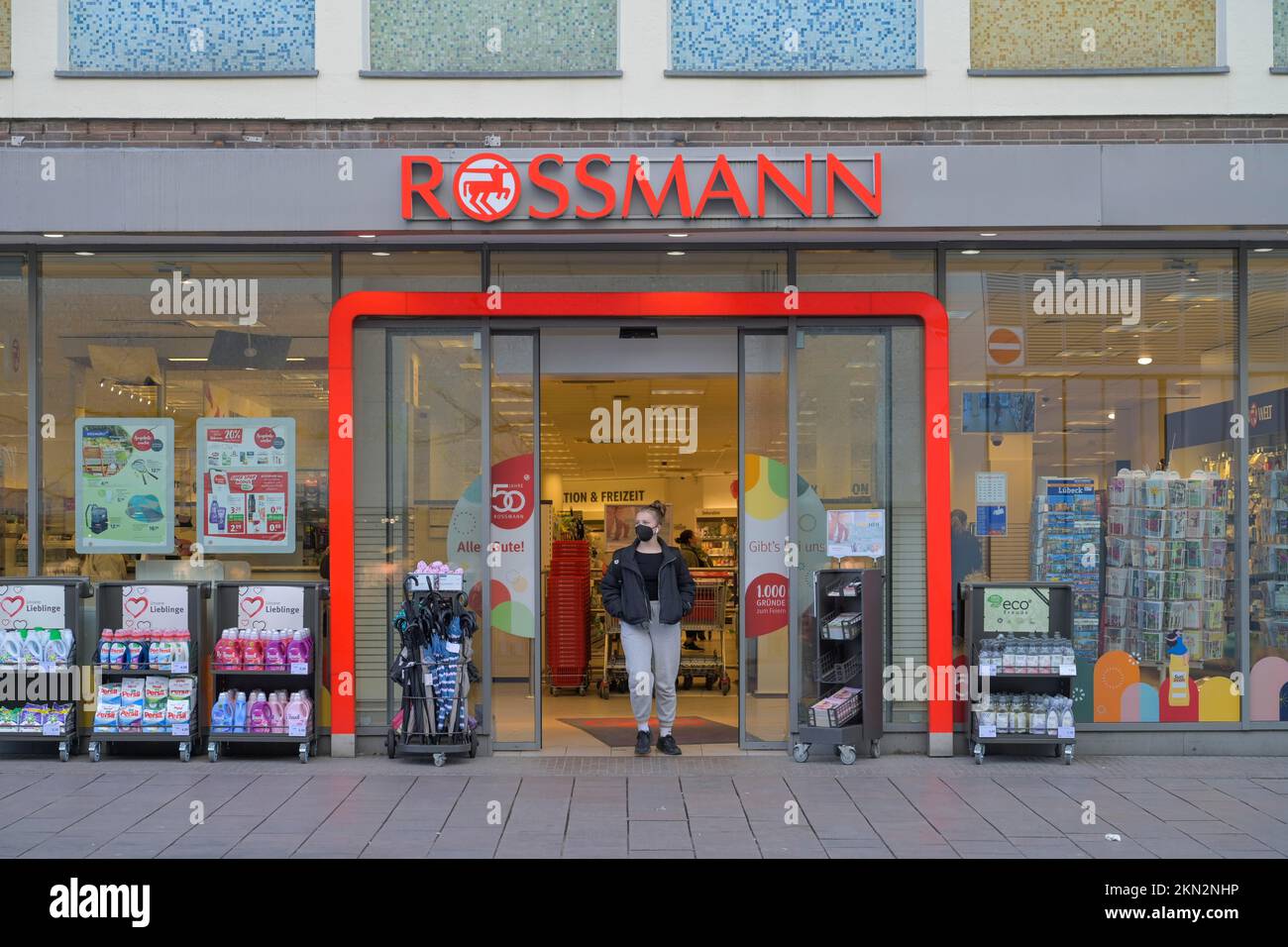 Entrance of a Rossmann Store. The Rossmann GmbH commonly known as Rossmann  Drogeria Parfumeria Cosmetic Shop is the second largest drugstore chain bas  Stock Photo - Alamy