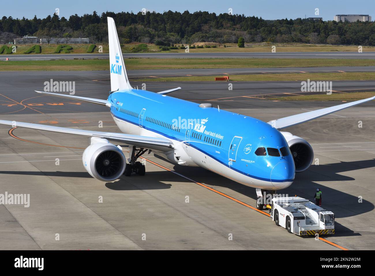 Chiba Prefecture, Japan - October 29, 2021: KLM Royal Dutch Airlines Boeing B787-9 Dreamliner (PH-BHI) passenger plane. Stock Photo