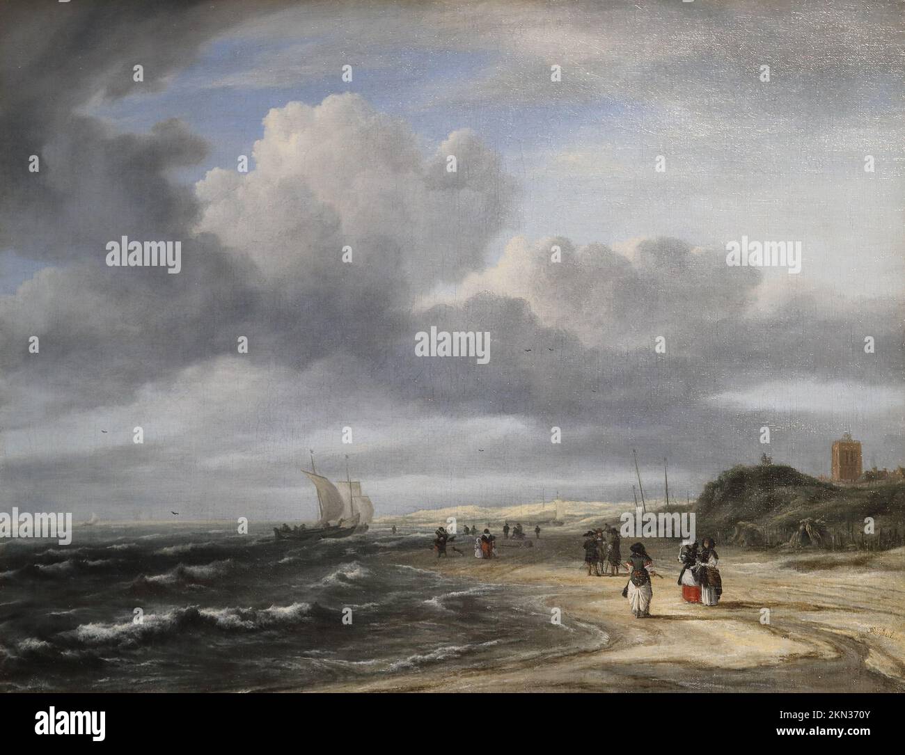 The Shore at EgmondaanZee by Dutch Golden Age painter Jacob van