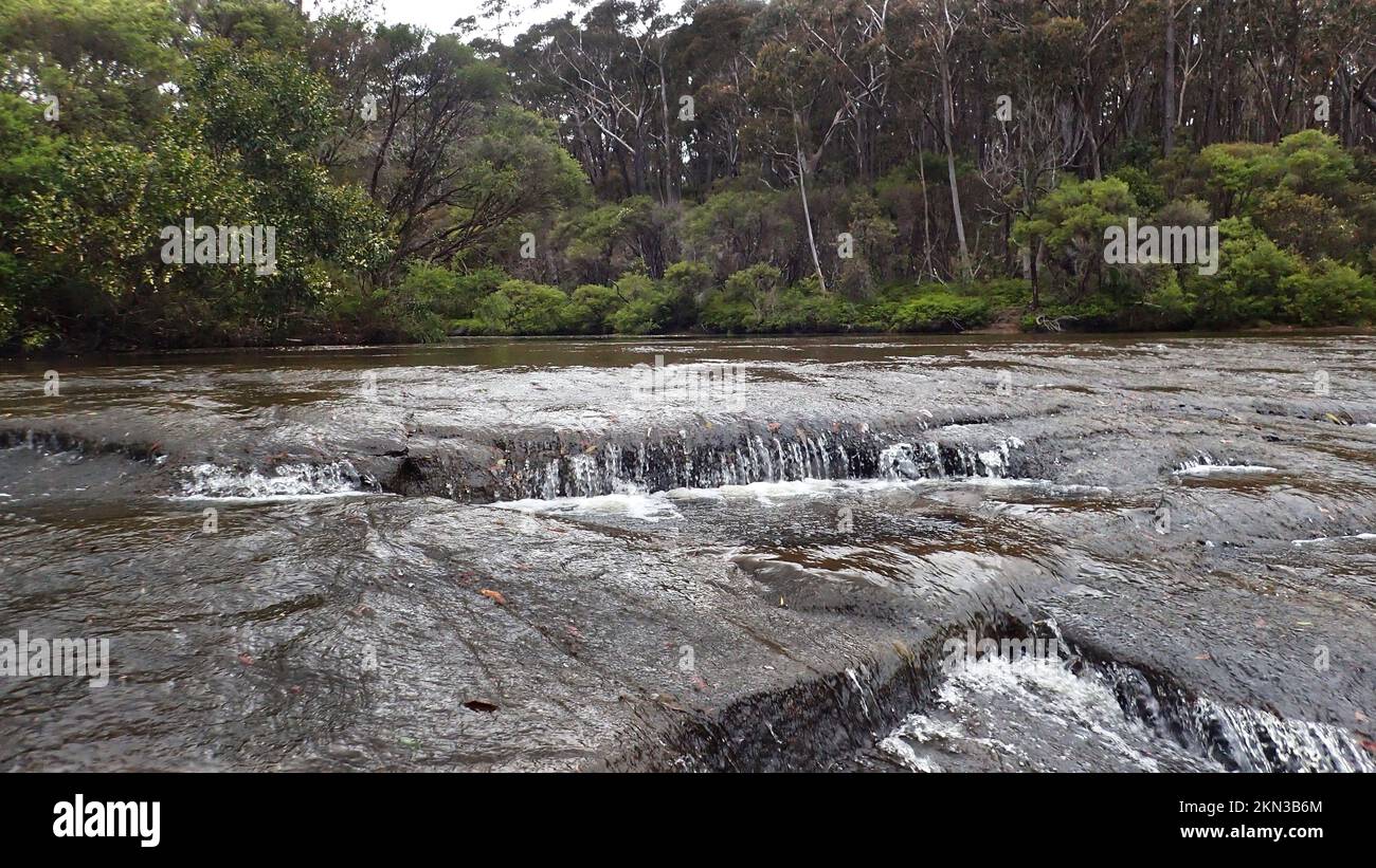 The peaty brown Kangaroo River at Robertson NSW Stock Photo