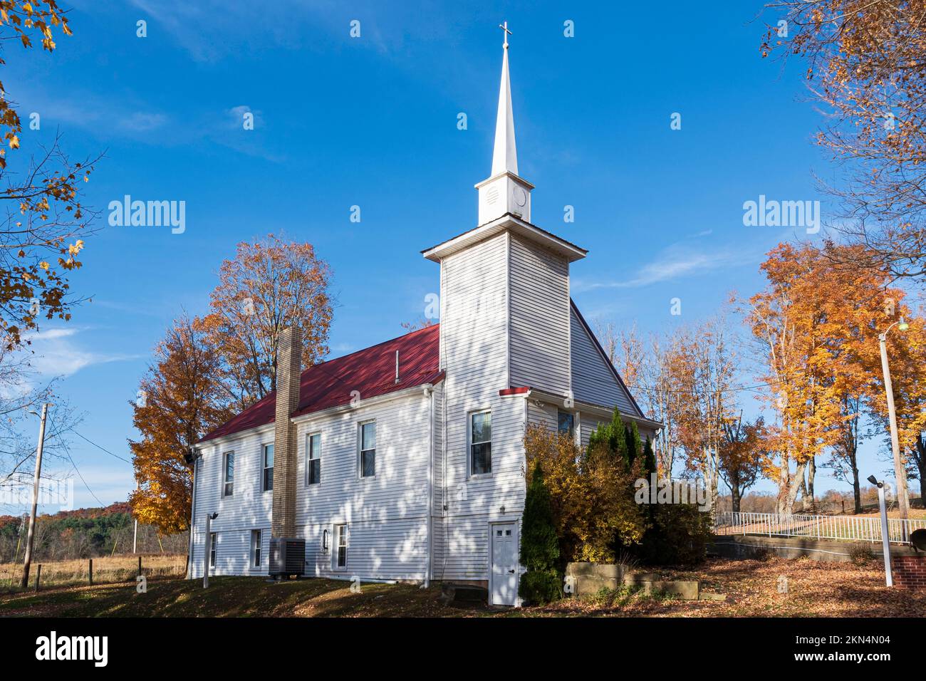 Scio, Ohio, USAOct. 24, 2022 Scenic Pleasant Valley Church in eastern