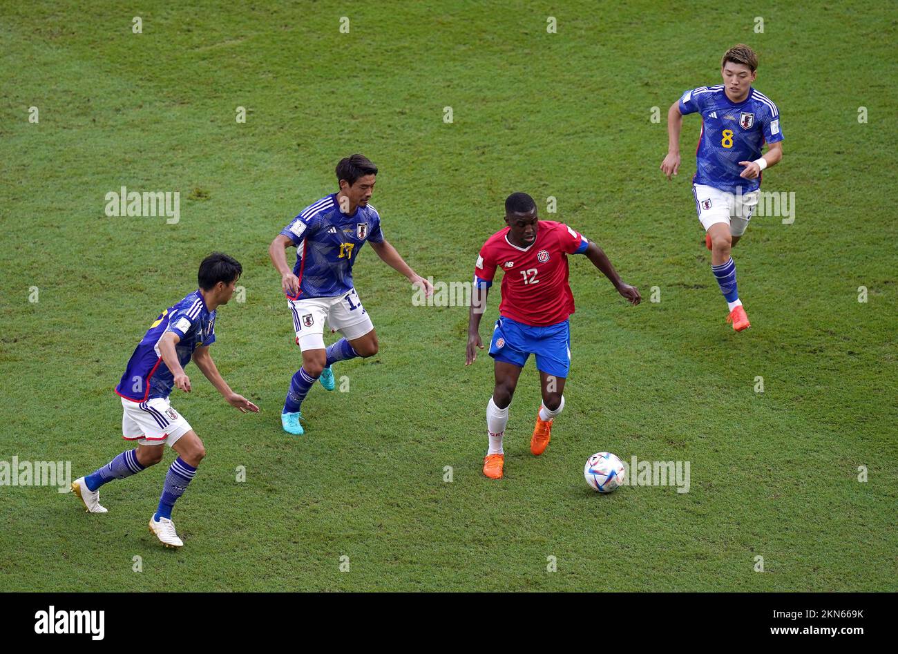 Costa Rica's Joel Campbell in action during the FIFA World Cup Group E match at the Ahmad Bin Ali Stadium, Al-Rayyan, Qatar. Picture date: Sunday November 27, 2022. Stock Photo