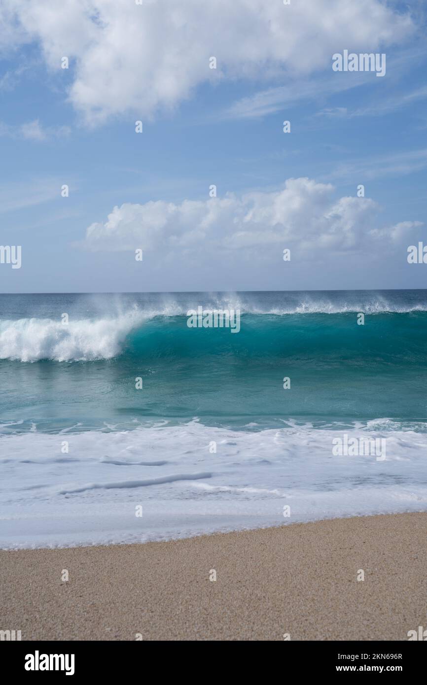 North Shore Banzai Pipeline high waves on Oahu Hawaii USA Stock Photo