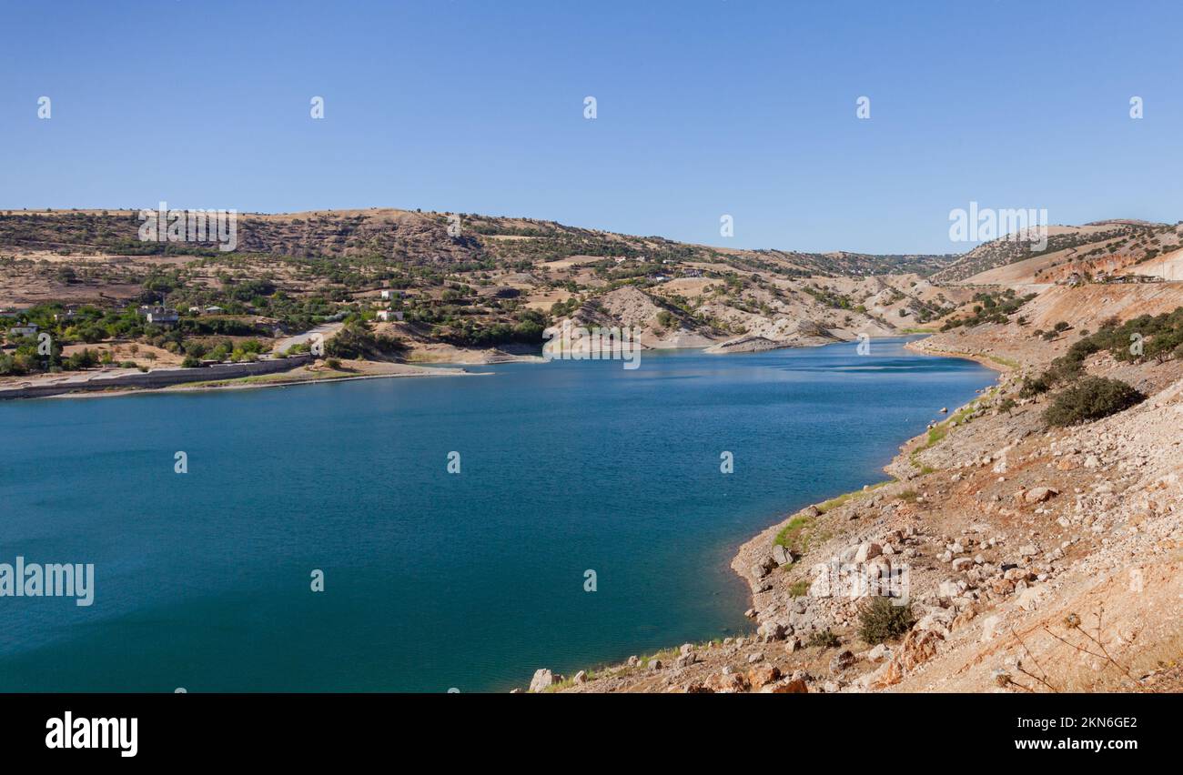 Adiyaman Turkey . A view of Euphrates or Firat river. Stock Photo