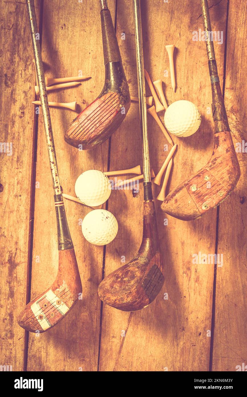 Antique scene in obsolete play with old drivers before a playoff of